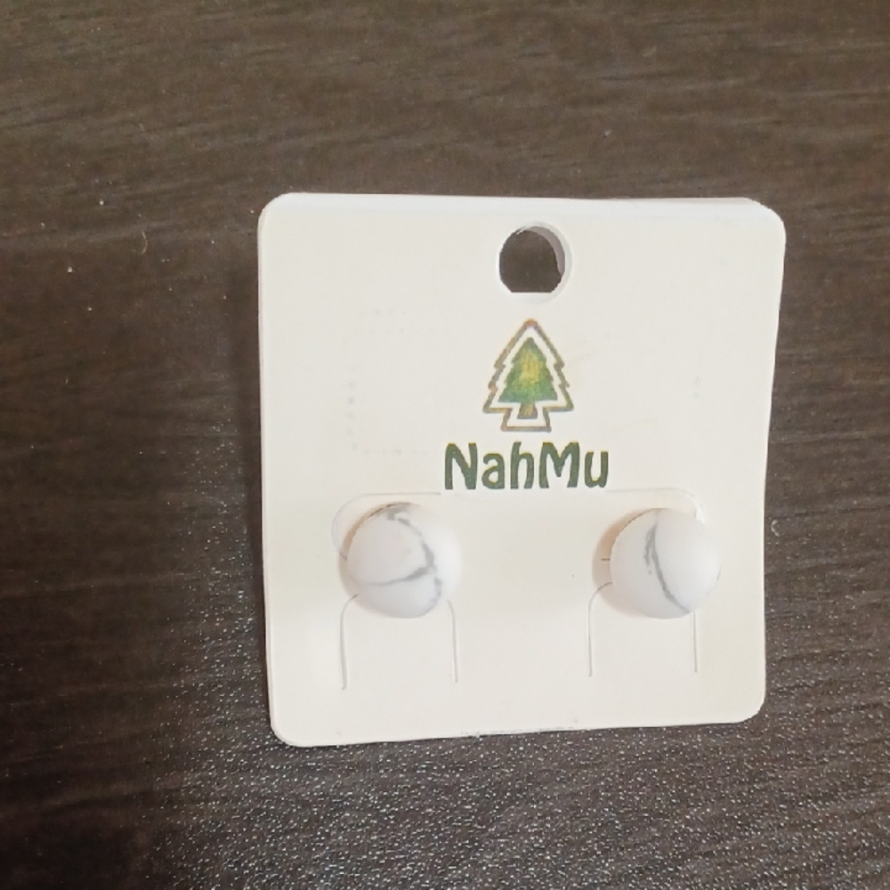 White Stud Earrings